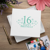 16th Birthday White Photo Album Gift For Her Or Him With Star Design